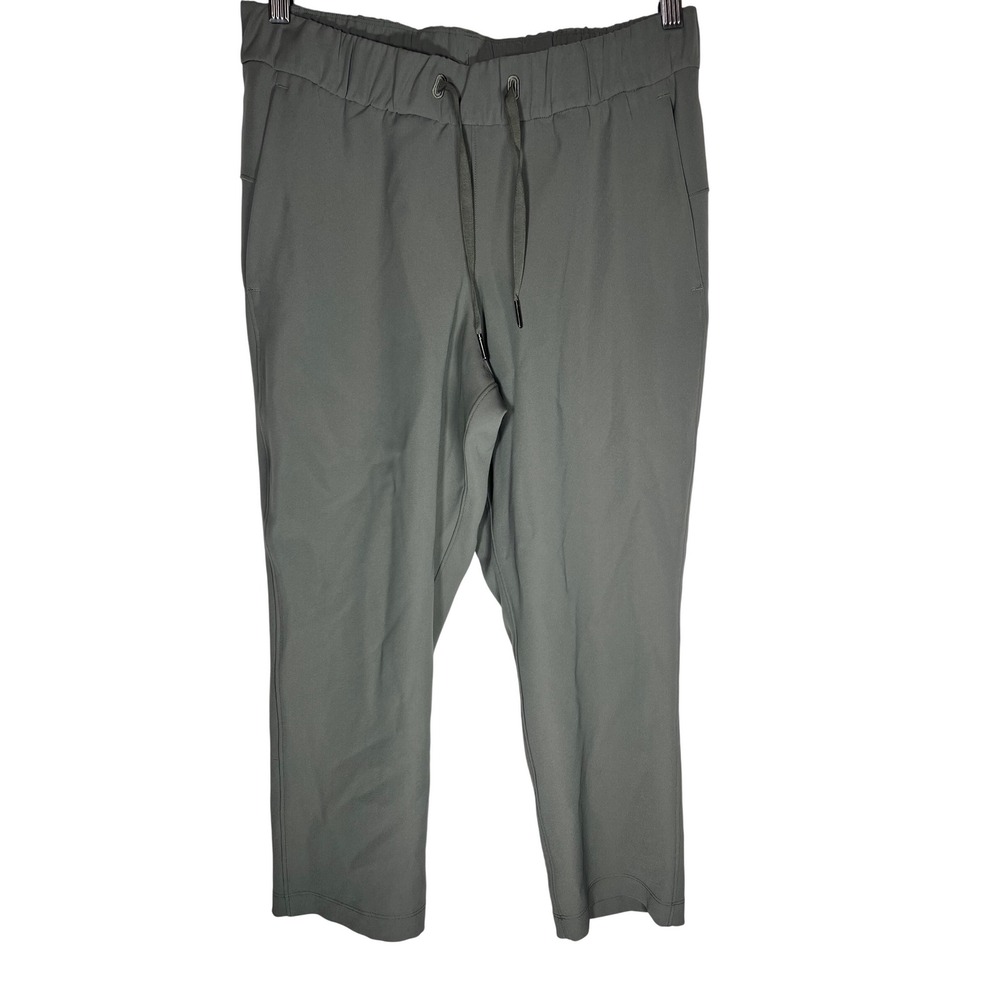 Lululemon On The Fly Pant‎ Size 6 Sage Grey Drawstring Ankle Pockets Athleisure